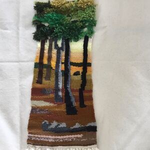 OOAK handmade woven wall hanging forest woods